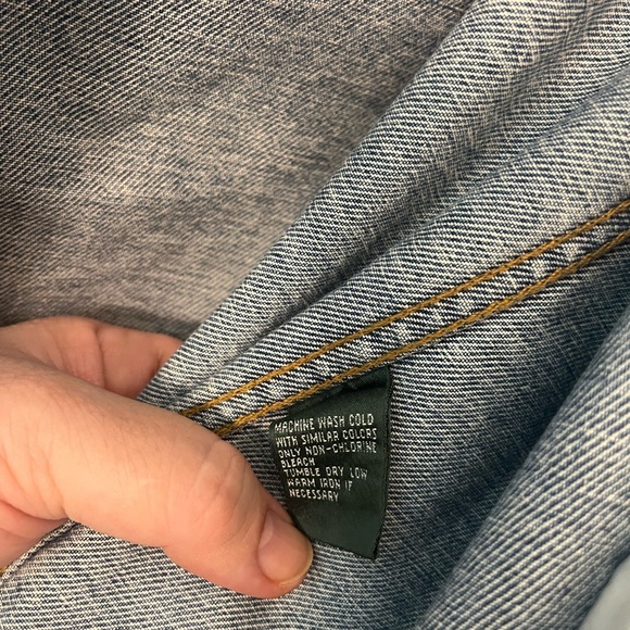 Lauren Jean (Ralph Lauren) Distressed Denim Jean Jacket with pockets - Picture 4 of 8